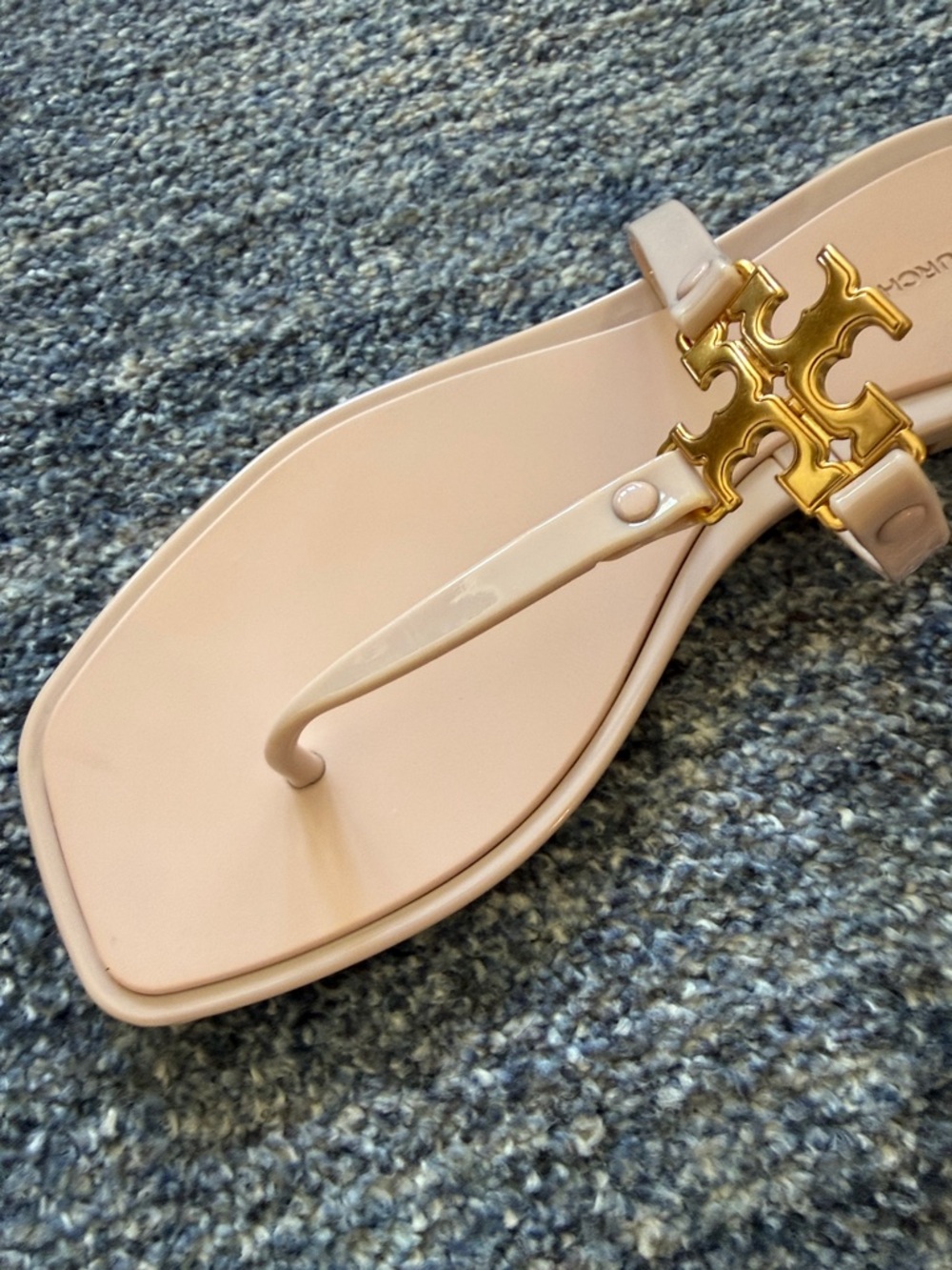 Tory Burch Blush Sandals with Gold Logo - Picture 3 of 6